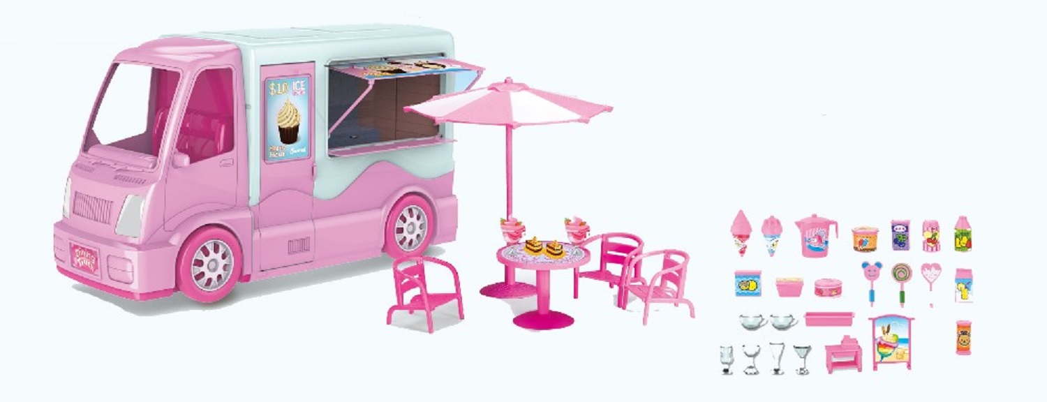 Ice Cream Van Shop Toy Pretend Play Set with Sound & Light Kids Fun Toy